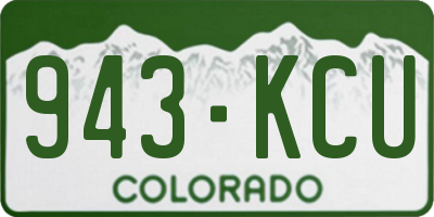 CO license plate 943KCU