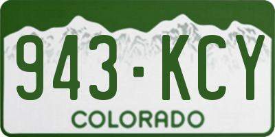 CO license plate 943KCY