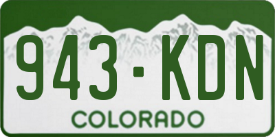 CO license plate 943KDN
