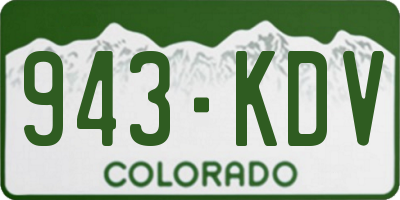 CO license plate 943KDV