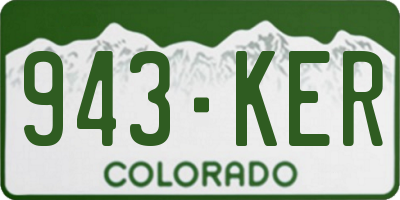 CO license plate 943KER
