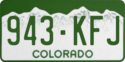 CO license plate 943KFJ