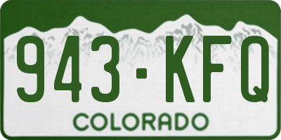 CO license plate 943KFQ