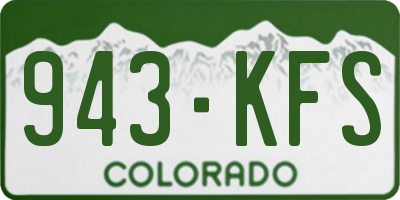 CO license plate 943KFS