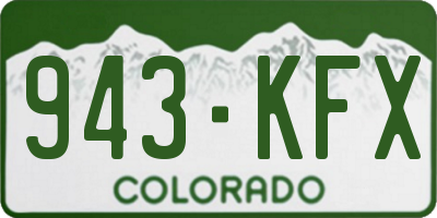 CO license plate 943KFX