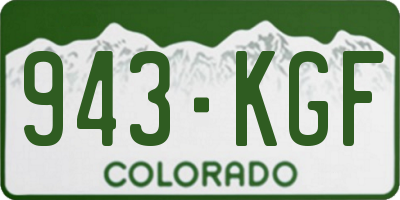 CO license plate 943KGF