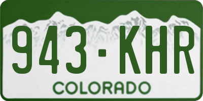 CO license plate 943KHR