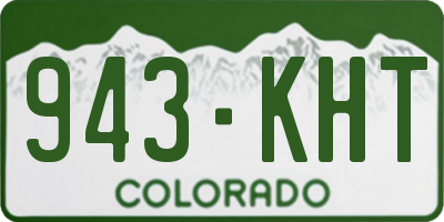 CO license plate 943KHT