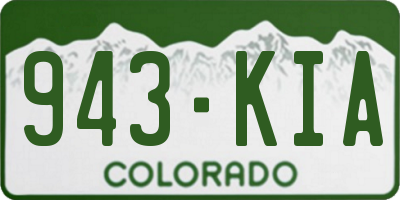 CO license plate 943KIA