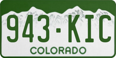 CO license plate 943KIC