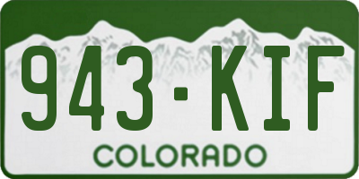 CO license plate 943KIF