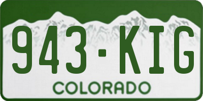 CO license plate 943KIG