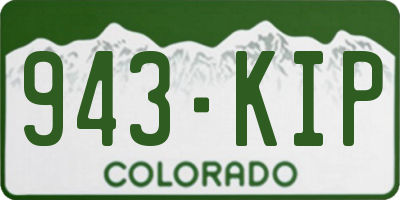 CO license plate 943KIP