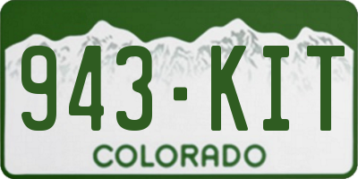 CO license plate 943KIT