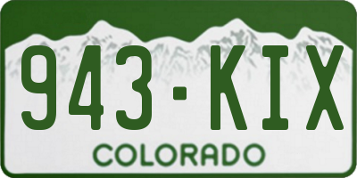 CO license plate 943KIX