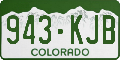 CO license plate 943KJB