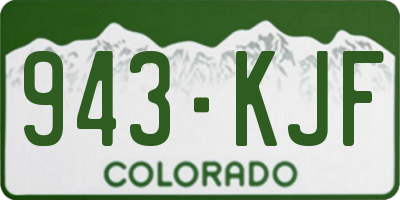 CO license plate 943KJF