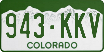CO license plate 943KKV
