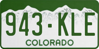 CO license plate 943KLE