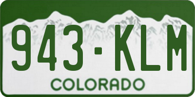 CO license plate 943KLM
