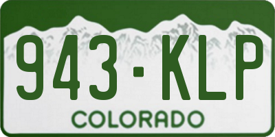 CO license plate 943KLP