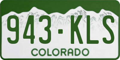 CO license plate 943KLS