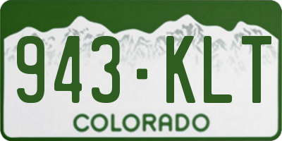 CO license plate 943KLT