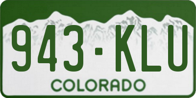 CO license plate 943KLU