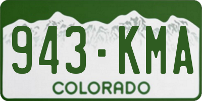 CO license plate 943KMA