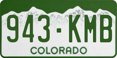 CO license plate 943KMB