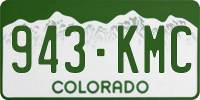 CO license plate 943KMC