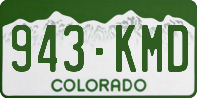 CO license plate 943KMD