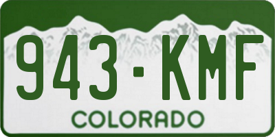 CO license plate 943KMF