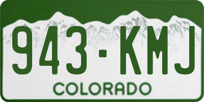 CO license plate 943KMJ