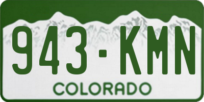 CO license plate 943KMN