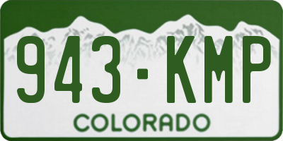 CO license plate 943KMP