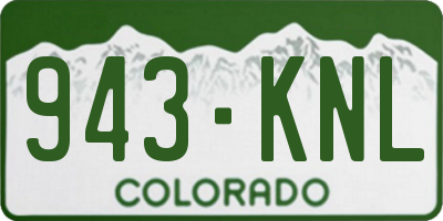 CO license plate 943KNL