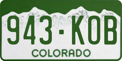 CO license plate 943KOB