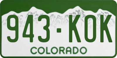 CO license plate 943KOK
