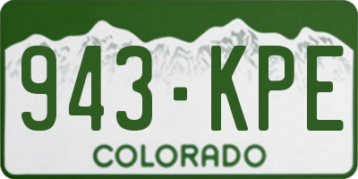 CO license plate 943KPE
