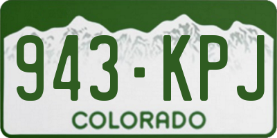 CO license plate 943KPJ