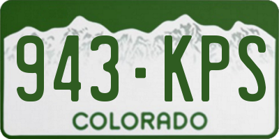 CO license plate 943KPS
