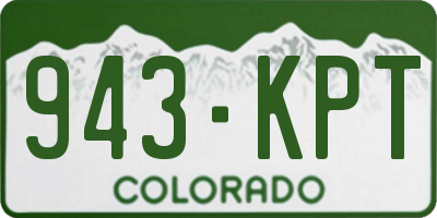 CO license plate 943KPT