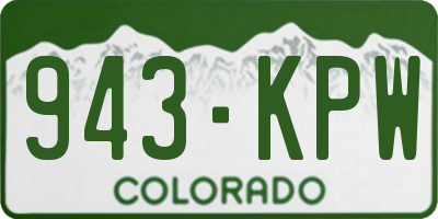 CO license plate 943KPW