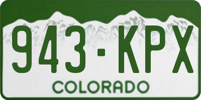 CO license plate 943KPX