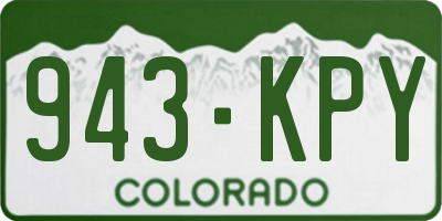 CO license plate 943KPY
