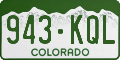 CO license plate 943KQL