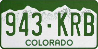 CO license plate 943KRB