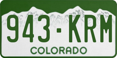 CO license plate 943KRM