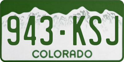 CO license plate 943KSJ